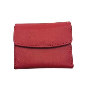 NWT Buxton Real Leather Pink Wallet with Snap Card Holder ID Bills Coins Flap